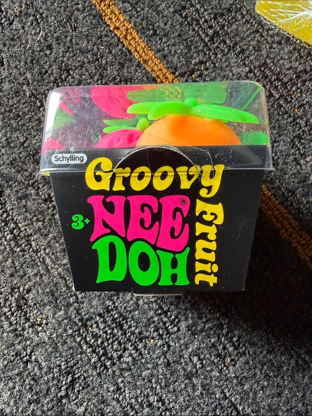 NEEDOH Groovy Fruit Neon Toy Set - Pink & Orange
